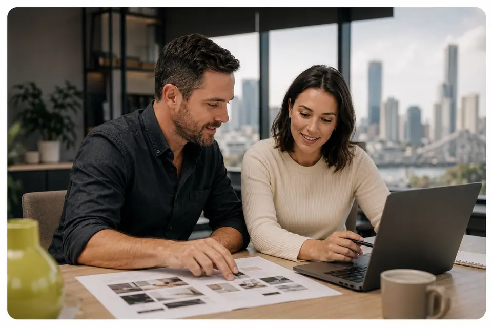 Content strategists reviewing on-page SEO and search intent