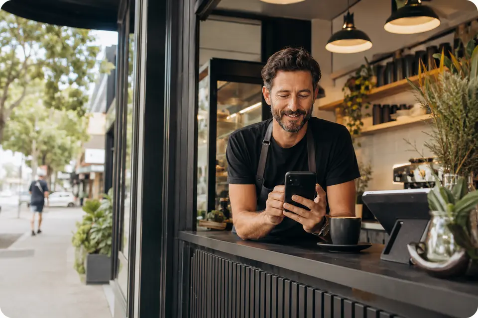 Brisbane local business owner checking Google Business Profile discovery