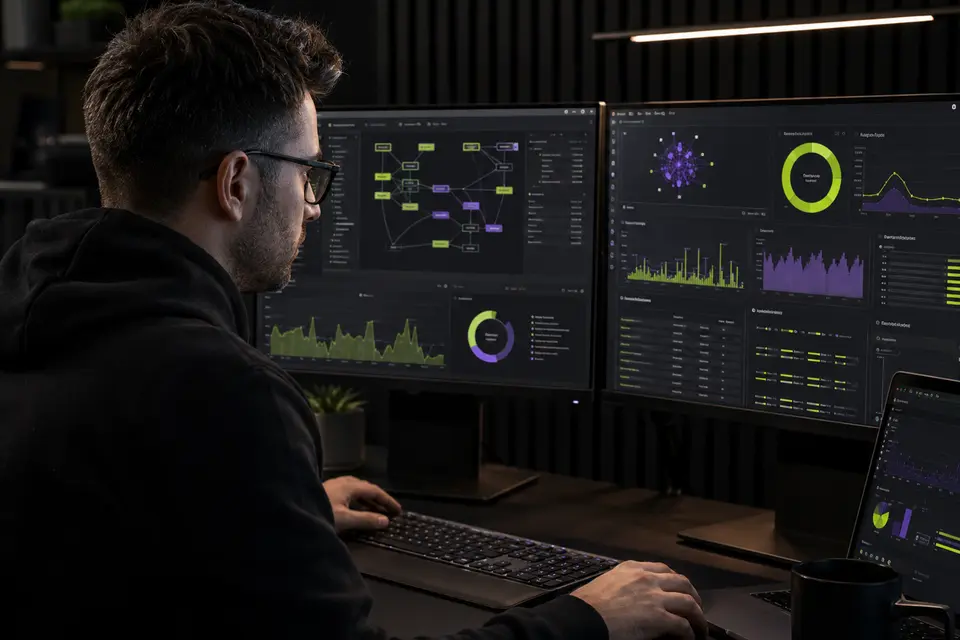 SEO specialist reviewing technical website data